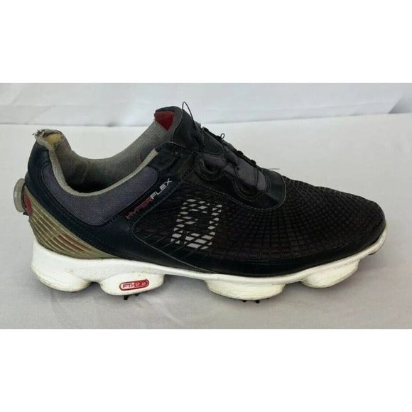 FootJoy Mens Golf Shoes Hyperflex FTF 2.0 Black And Red Size 12 Spiked Shoes - Picture 9 of 12